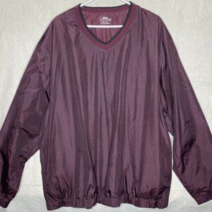 PGA Windbreaker Pullover Jacket V Neck XXL Burgundy Wind Shirt Tour Collection